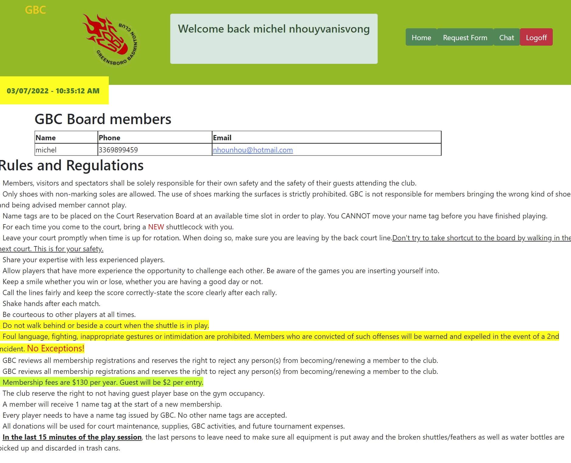 board member Page